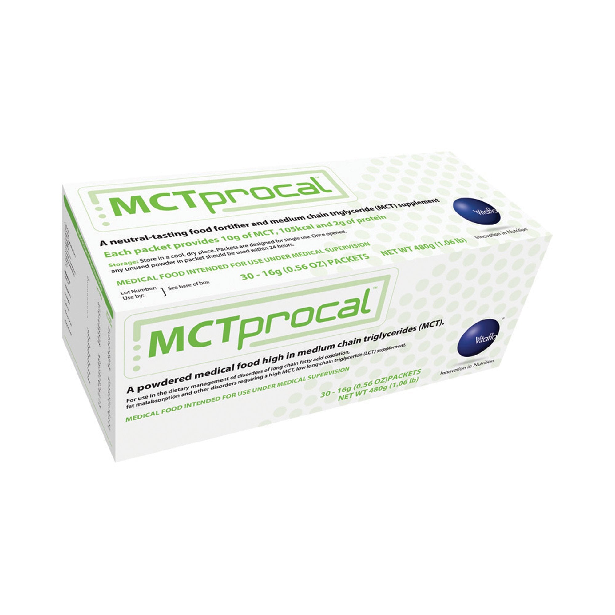Vitaflo USA LLC - Oral Supplement MCTprocal® Unflavored Powder 16 Gram Individual Packet [30/BX]