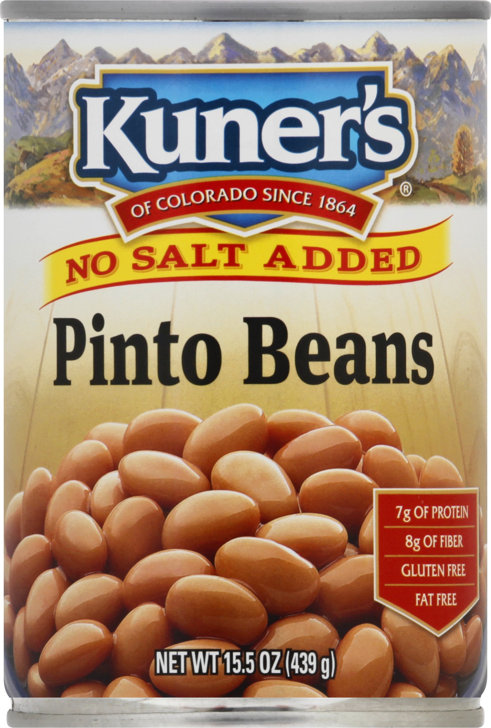 Kuners No Salt Added Pinto Beans 15.5 oz - Case of 12