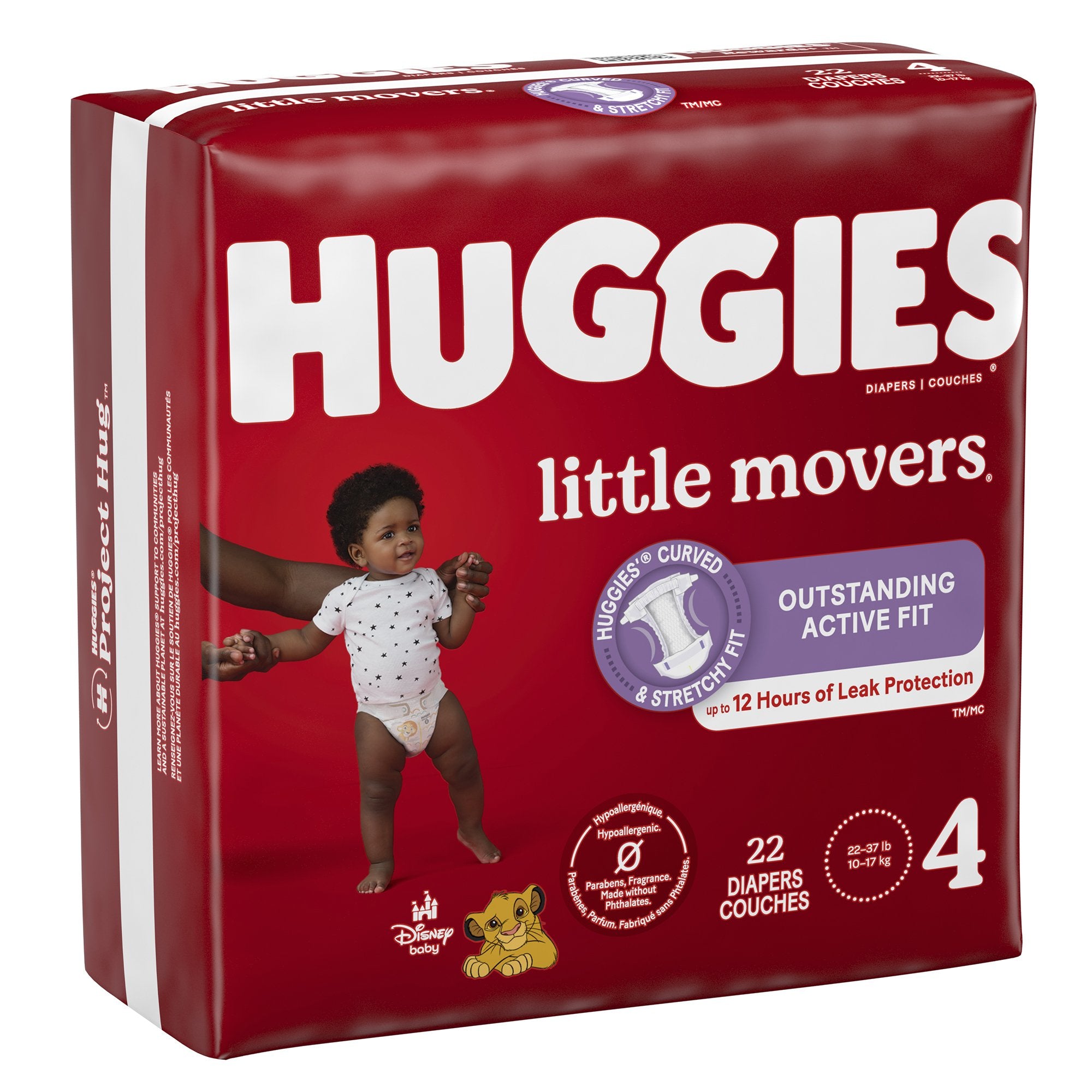 Kimberly Clark - Unisex Baby Diaper Huggies® Little Movers Size 4 Disposable Moderate Absorbency [22/PK]