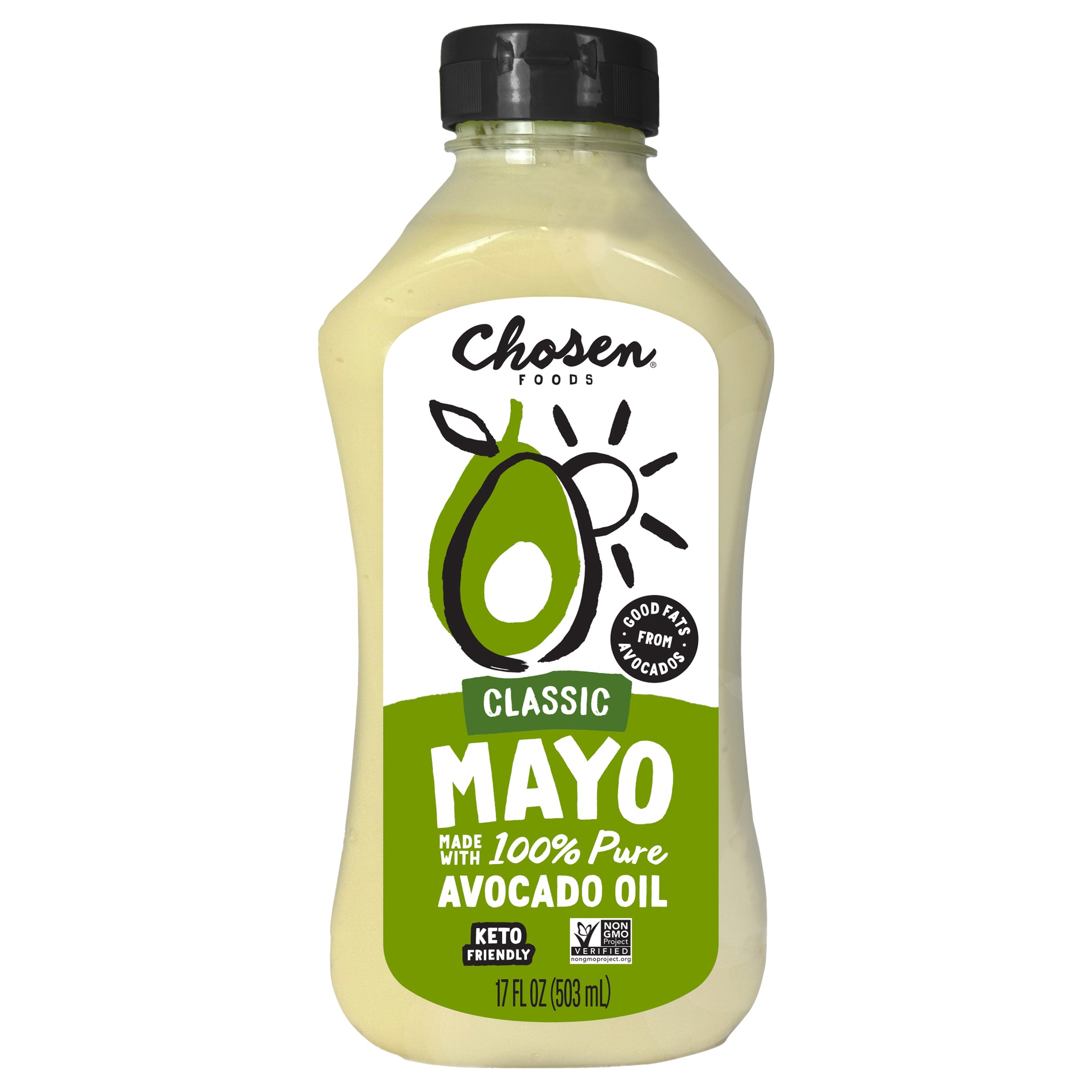 Chosen Foods Classic Avocado Oil Squeeze Mayo 17 oz - Case of 6