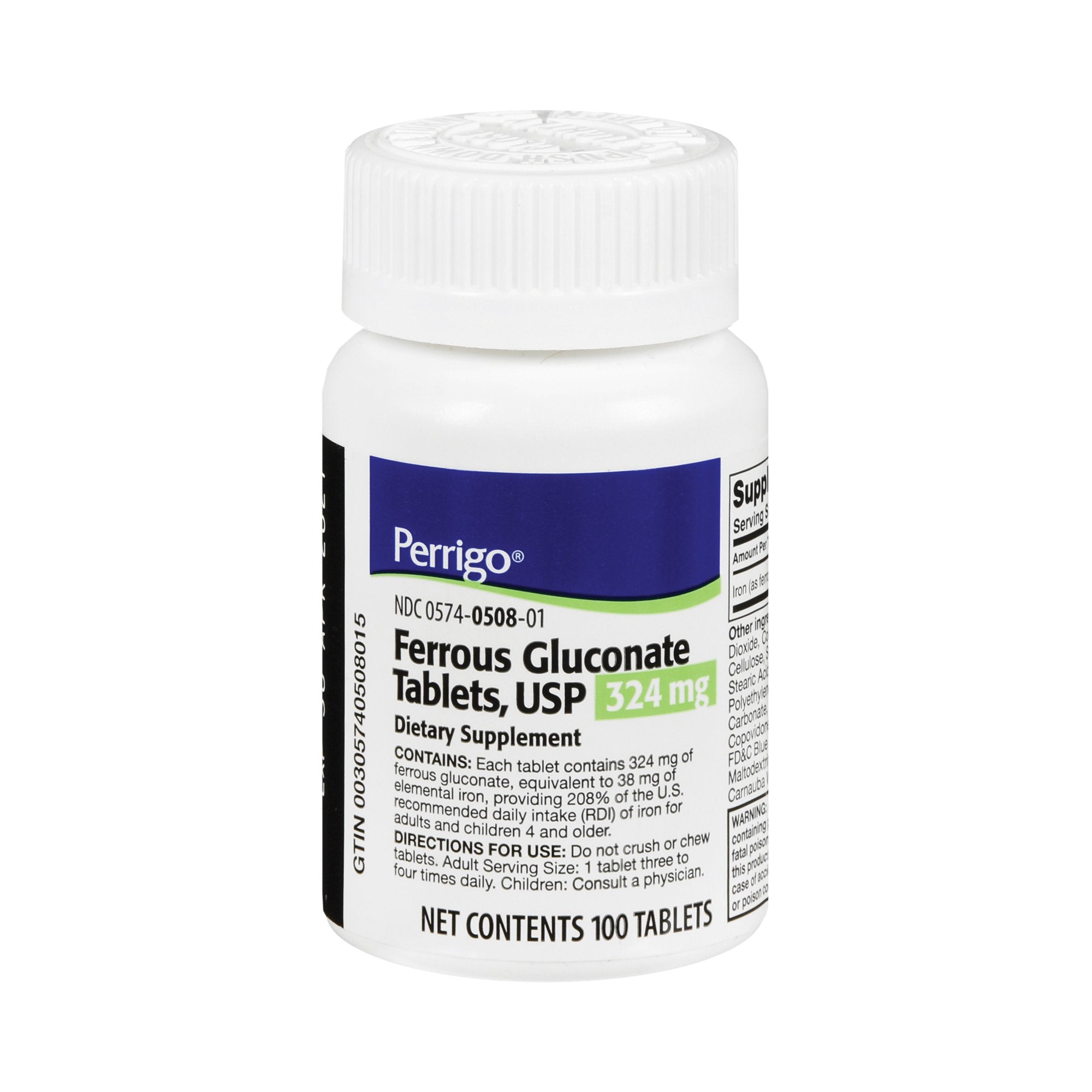 Perrigo Company - Mineral Supplement Perrigo Iron 324 mg Strength Tablet 100 per Bottle [1/BT]