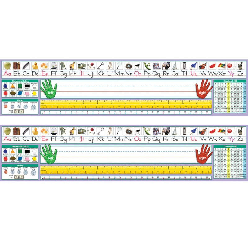 NORTH STAR TEACHER RESOURCES - Adhesive Primary Traditional Manuscript Desk Plates, 17.5" x 4", 36 Per Pack, 2 Packs
