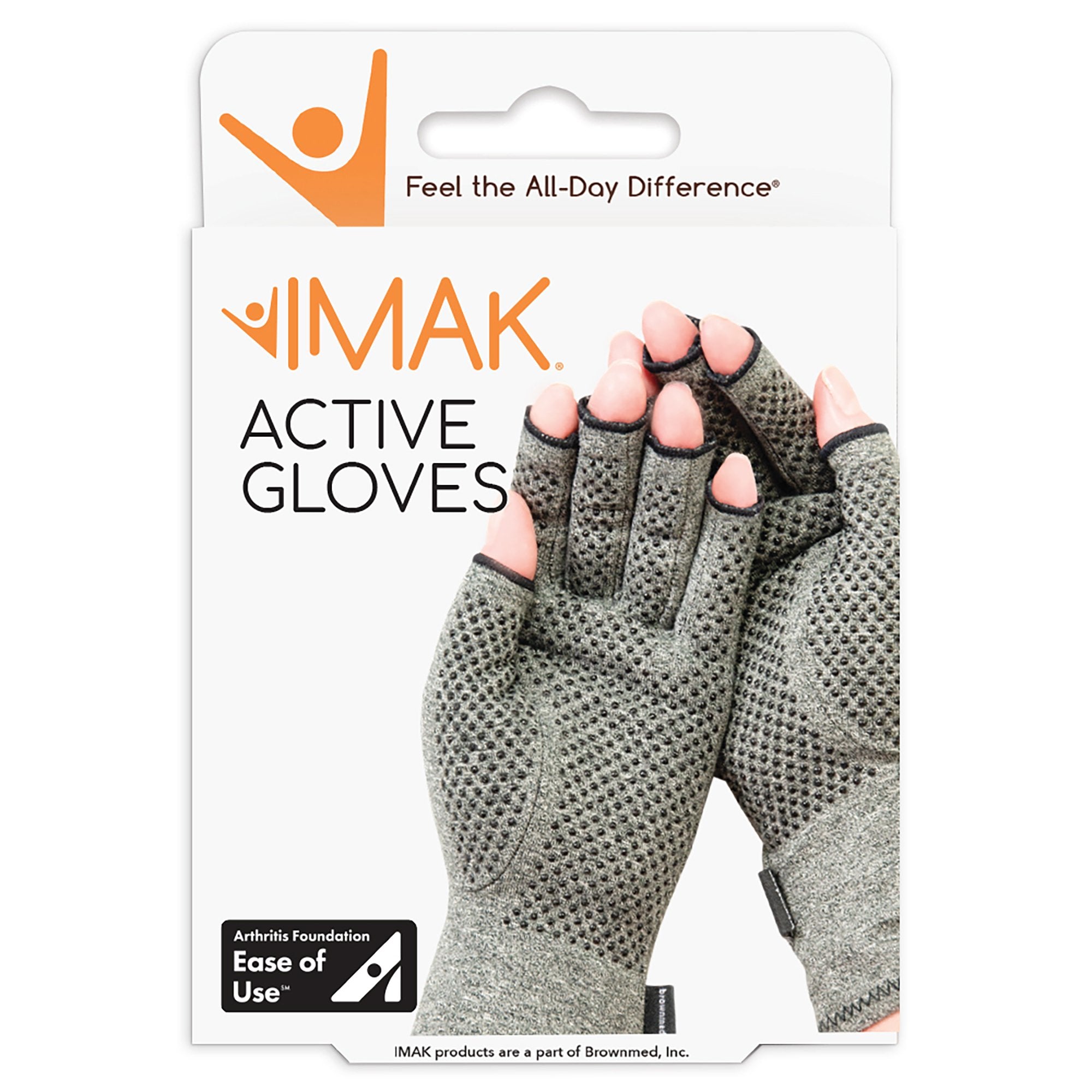 Brownmed - Compression Glove IMAK® Compression Active Open Finger Medium Wrist Length Hand Specific Pair [1/PR]