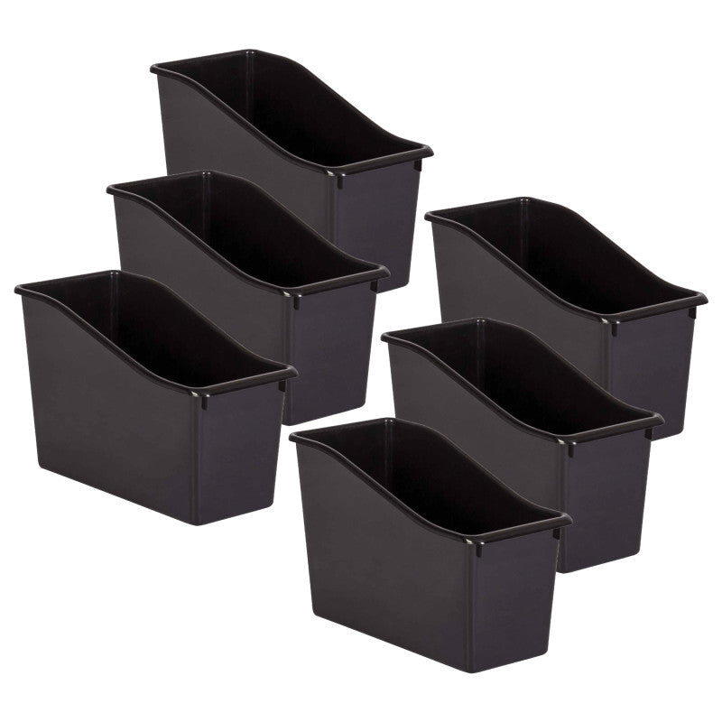 TEACHER CREATED RESOURCES - Black Plastic Book Bin, Pack of 6