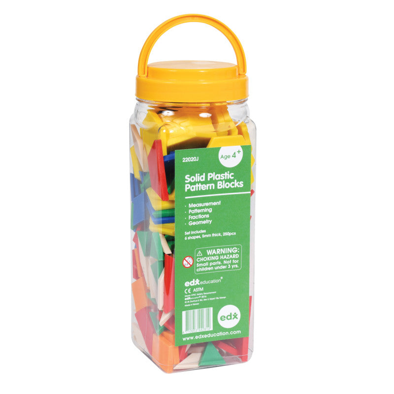 EDXEDUCATION - Pattern Blocks - Plastic - Set of 250