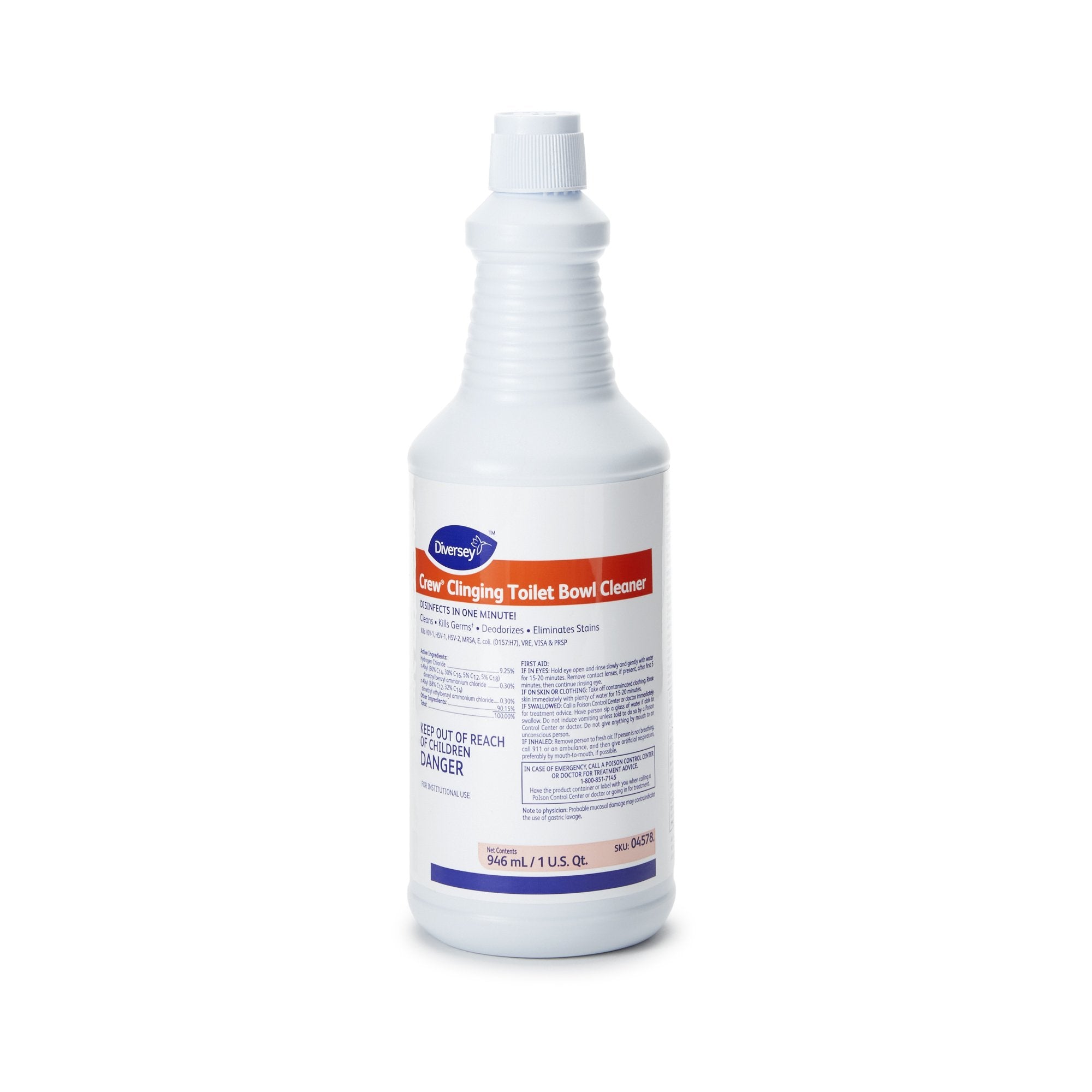 Lagasse - Diversey™ Crew® Toilet Bowl Cleaner Acid Based Manual Squeeze Liquid 32 oz. Bottle Floral Scent NonSterile [1/EA]