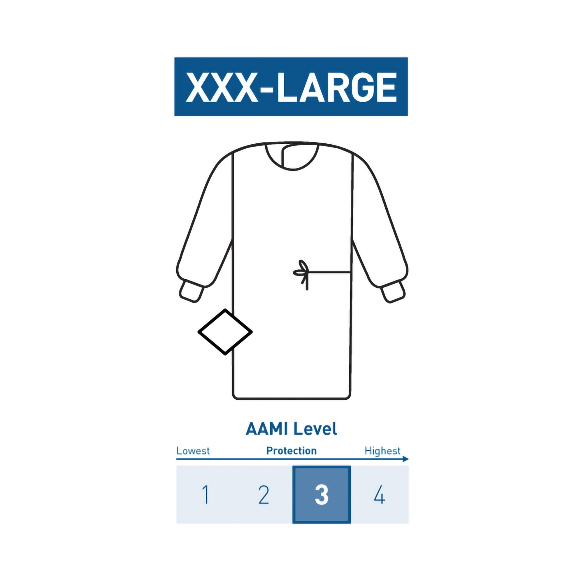 McKesson Brand - Non-Reinforced Surgical Gown with Towel McKesson 3X-Large Blue Sterile AAMI Level 3 Disposable [1/PK] (1101285_PK)