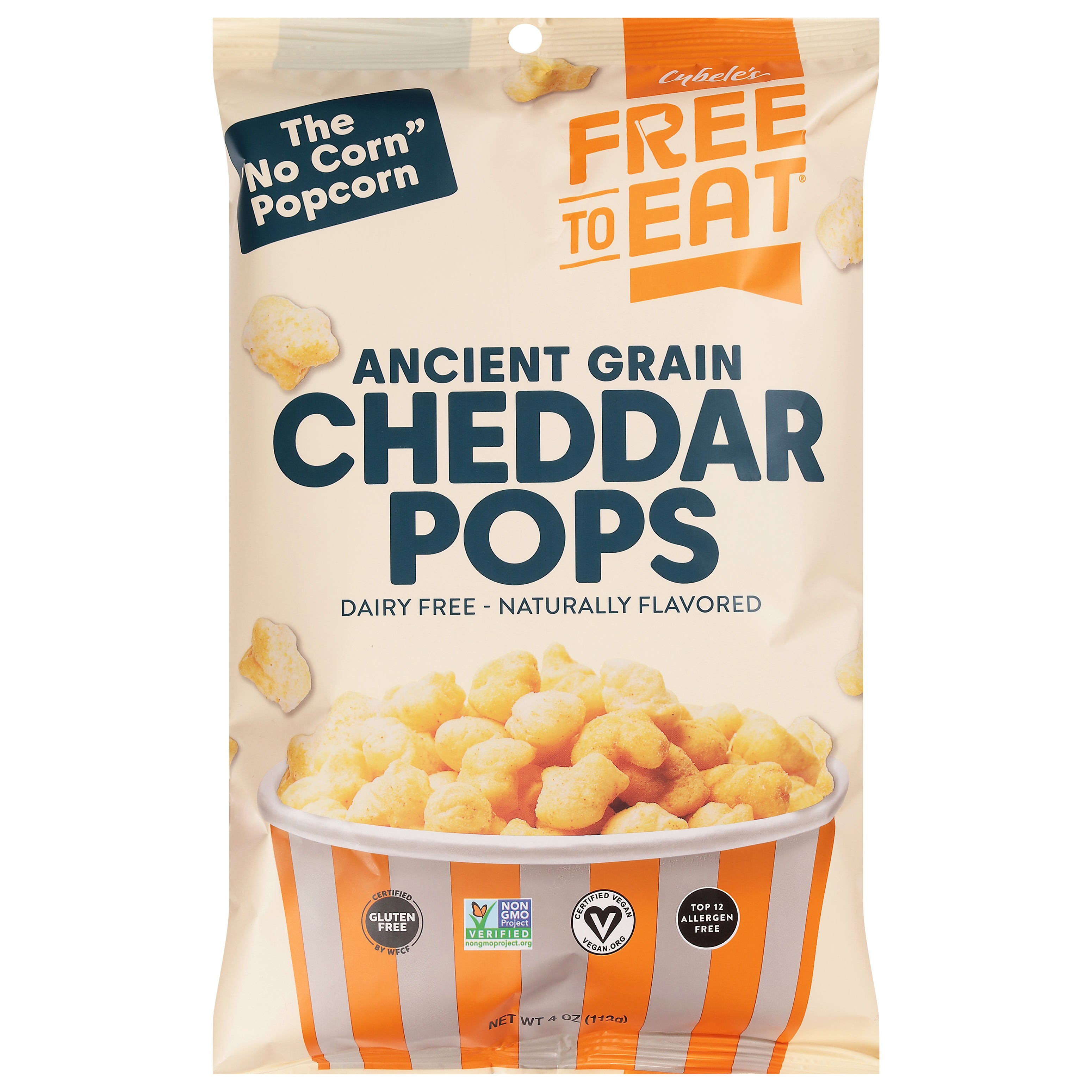 Free To Eat Dairy Free Ancient Grain Cheddar Pops 4 oz - Case of 6