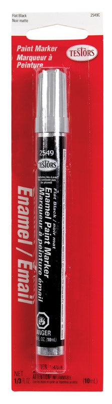 TESTORS - Testors Flat Black Enamel Paint Marker 0.3 oz - Case of 6