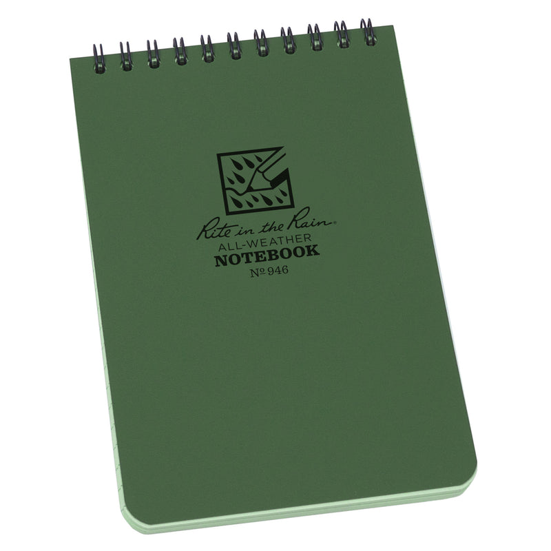 RITE IN THE RAIN - Rite in the Rain 4 in. W X 6 in. L Wire-O Green All-Weather Notebook - Case of 12