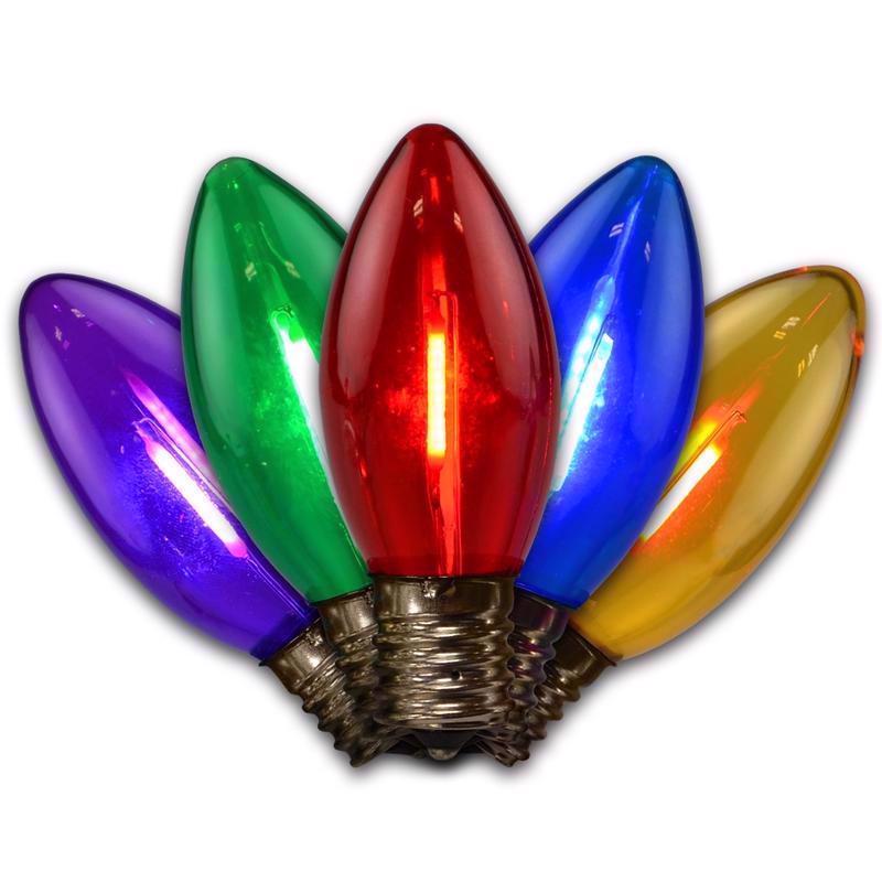 HOLIDAY BRIGHT LIGHTS - Holiday Bright Lights LED C9 Multicolored 25 ct Replacement Christmas Light Bulbs [BU25FLDSC9-TMUA]