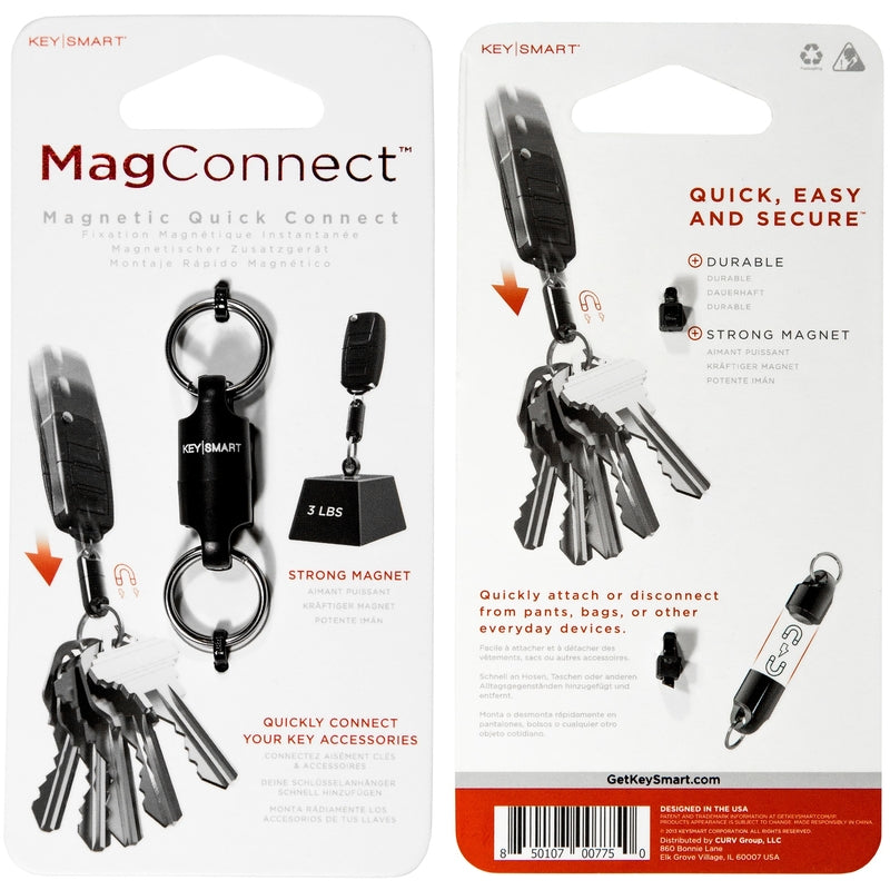 KEYSMART - KeySmart Mag Connect Steel Black Magnetic Key Holder