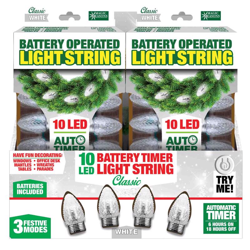 MAGIC SEASONS - Magic Seasons LED White 10 ct String Christmas Lights - Case of 12