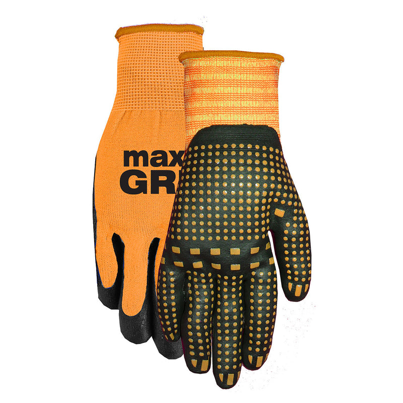 MIDWEST QUALITY GLOVES - Midwest Quality Gloves One Size Fits All Black/Orange Grip Gloves - Case of 6