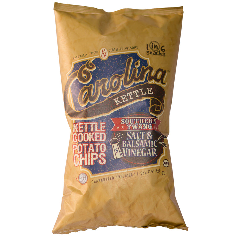 1 IN 6 SNACKS - 1 in 6 Snacks Carolina Salt & Balsamic Vinegar Potato Chips 5 oz Bagged - Case of 14