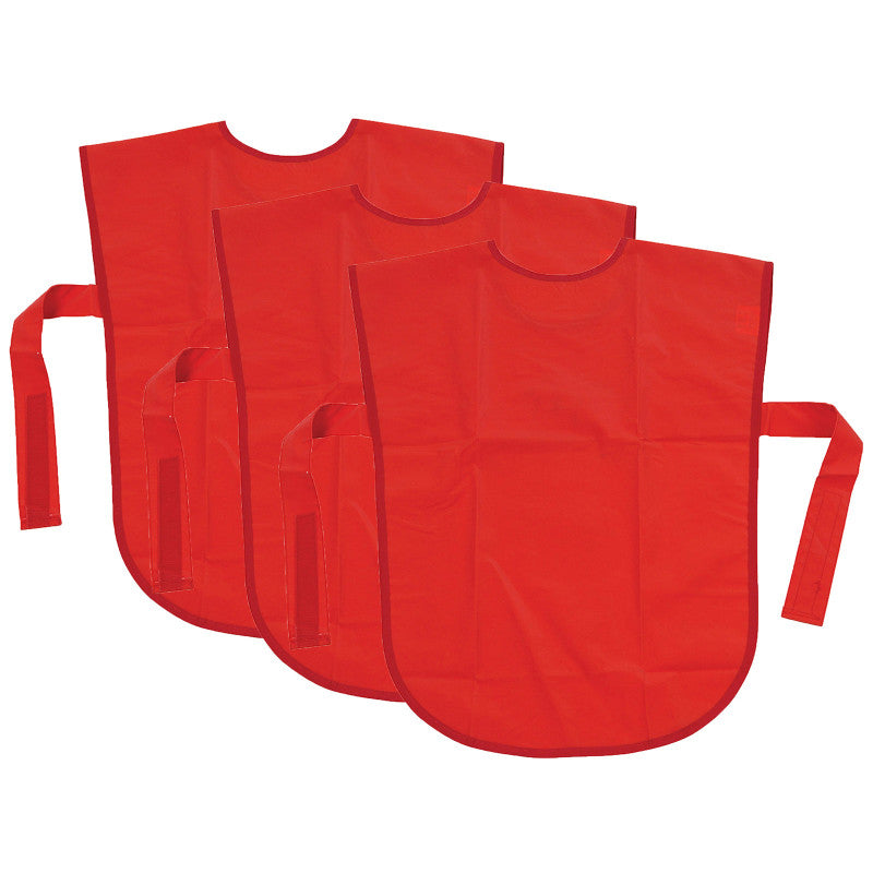 CREATIVITY STREET - Vinyl Primary Art Smock, Ages 3+, Red, 22" x 16", Pack of 3