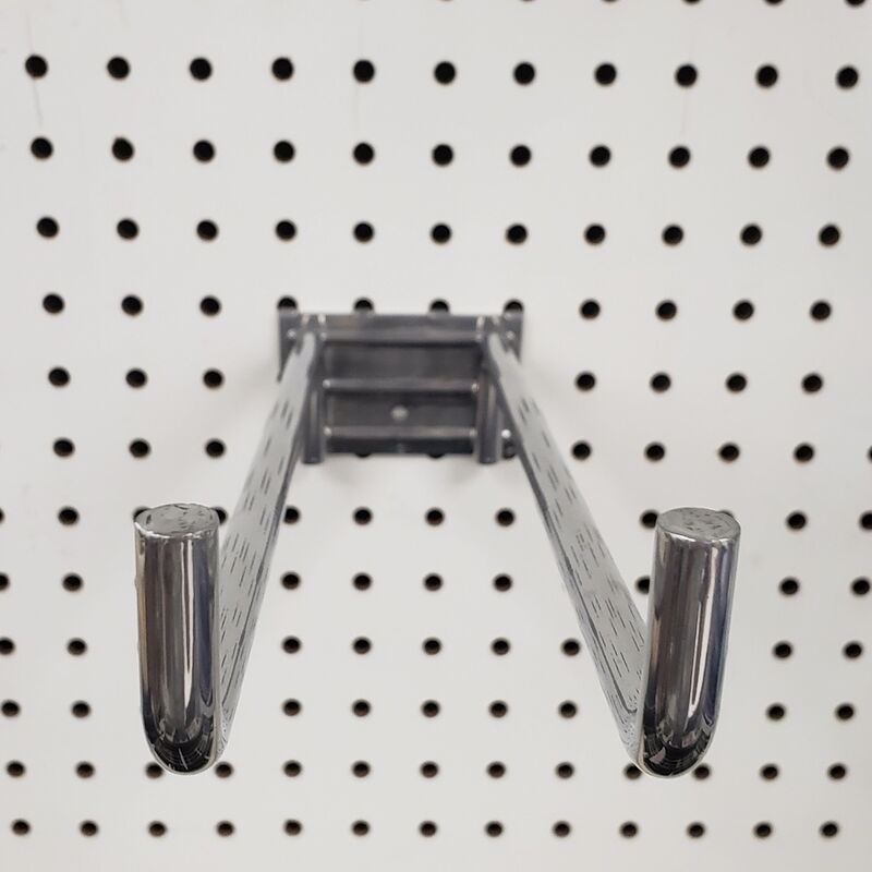 TRION - 12 in. 375 Silver Metal Double Arm Heavy Duty Utility Display Hooks Peg Hook 5 pk