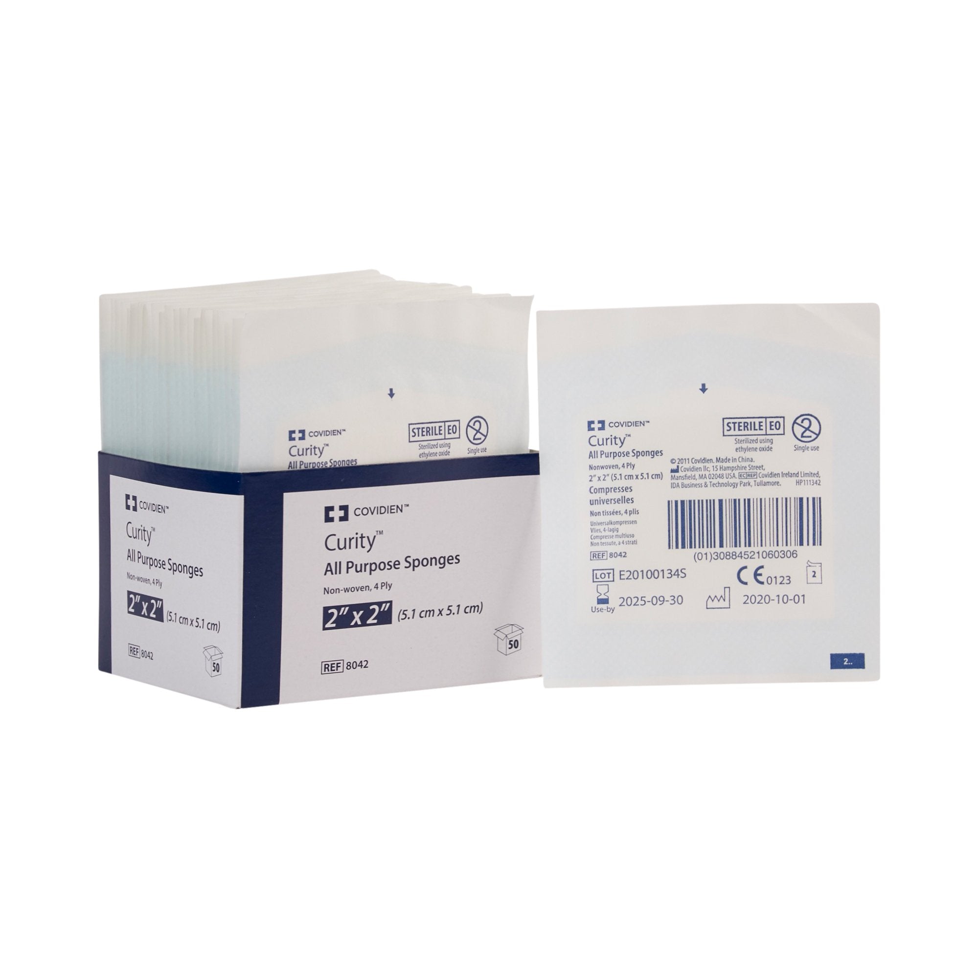 Cardinal - Nonwoven Sponge Curity™ 2 X 2 Inch 4-Ply Sterile 2 per Pack [25/TR]