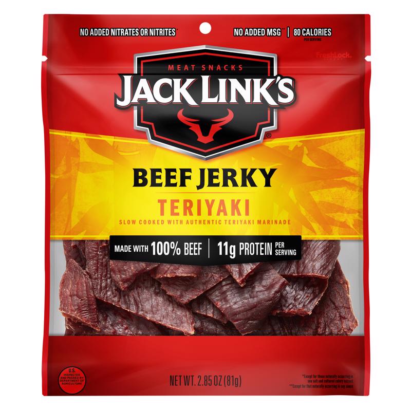 JACK LINK'S - Jack Link's Teriyaki Beef Jerky 2.85 oz Bagged - Case of 8