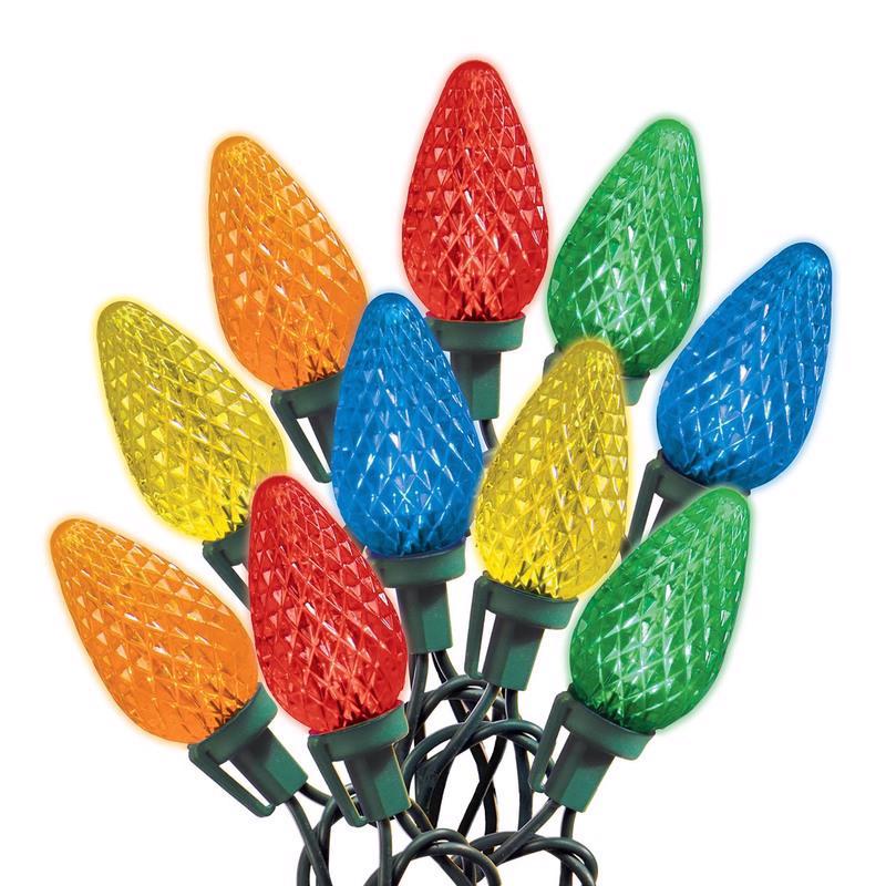 CELEBRATIONS - Celebrations Blue LED C9 Multicolored 75 ct String Christmas Lights 49 ft.