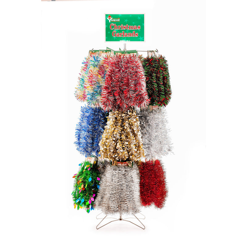 SPINNER RACK - 8 in. H X 2 in. W X 21 in. D Garland Spinner Rack Indoor Christmas Decor