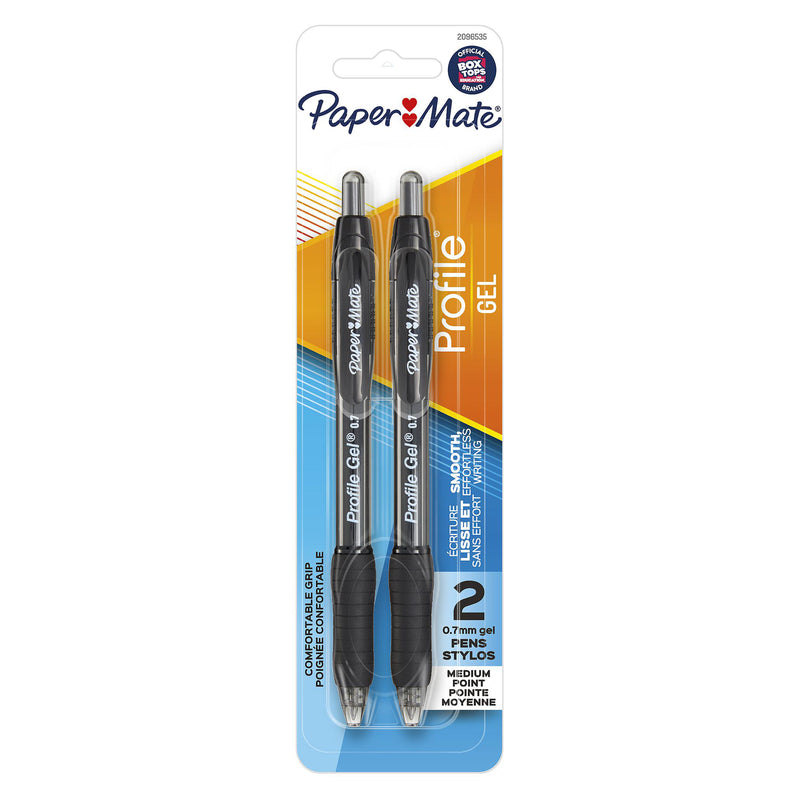 PAPER MATE - Paper Mate Profile Gel Black Retractable Gel Pen 2 pk - Case of 6