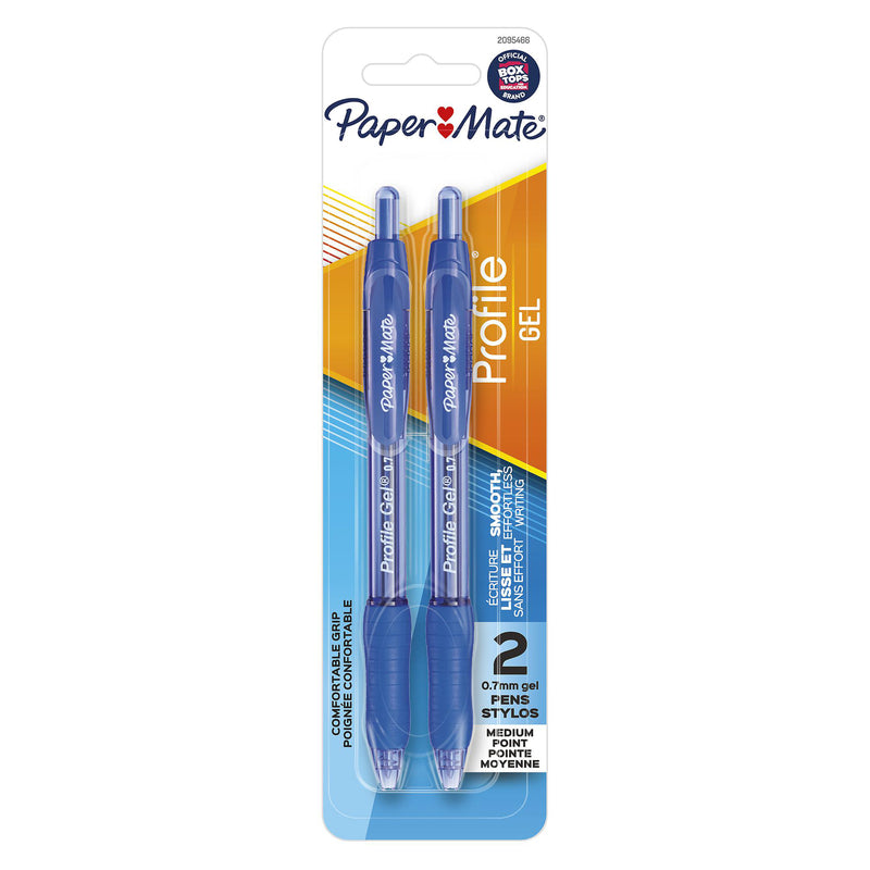 PAPER MATE - Paper Mate Profile Gel Blue Retractable Gel Pen 2 pk - Case of 6