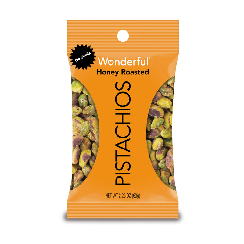 WONDERFUL - Wonderful Honey Roasted Pistachios 2.25 oz Bagged - Case of 8