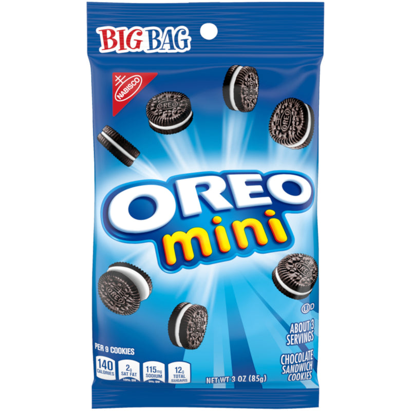 OREO - Oreo Mini Chocolate Sandwich Cookies 3 oz Bagged - Case of 12