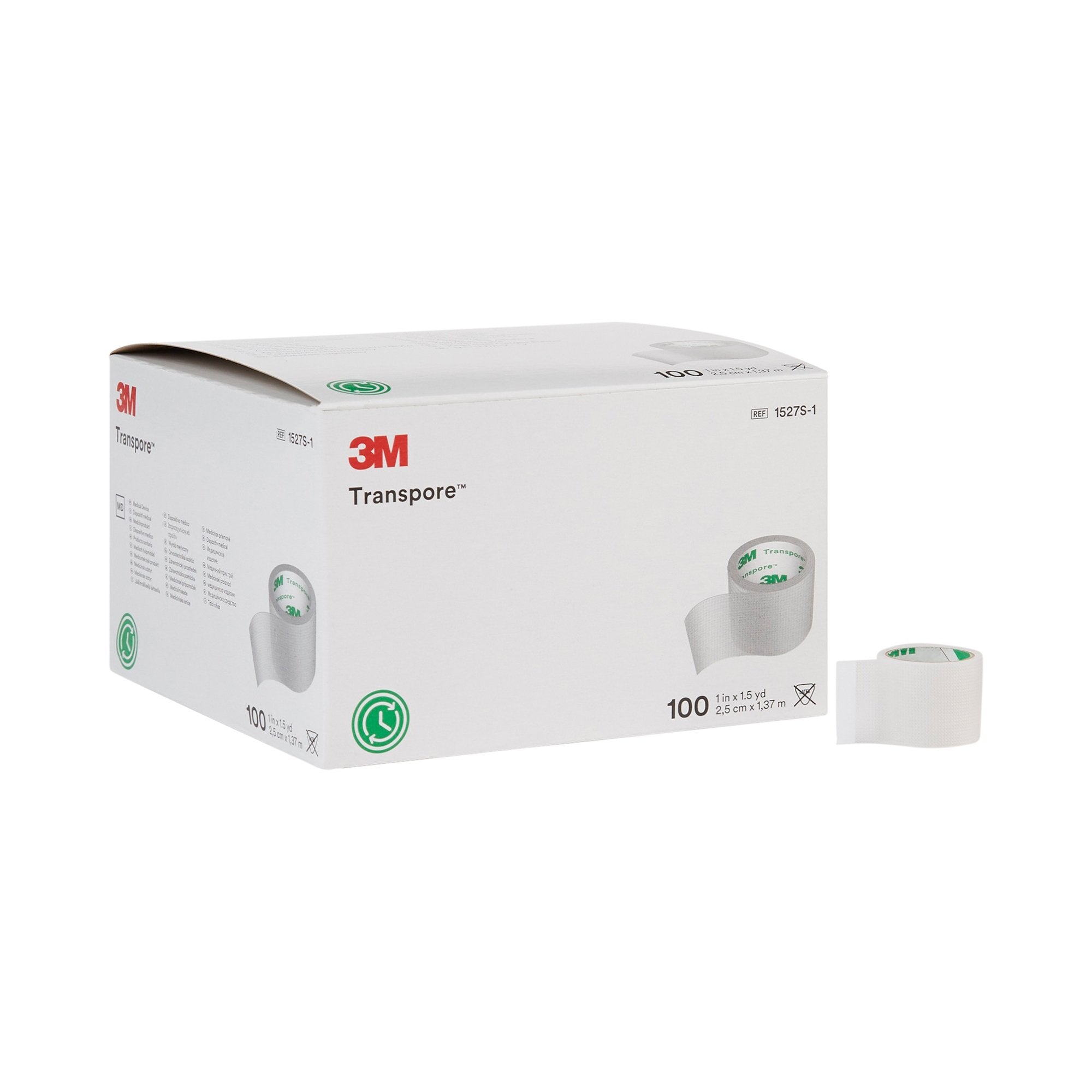Solventum Corporation - Medical Tape 3M™ Transpore™ Transparent 1 Inch X 1-1/2 Yard Plastic NonSterile [100/BX]