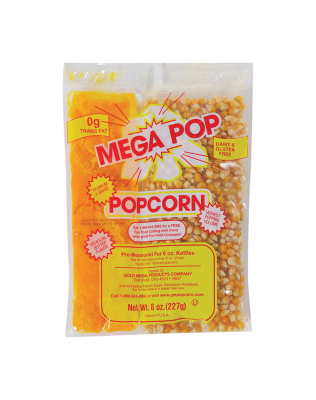 GOLD MEDAL - Gold Medal Mega Pop Butter Corn/Oil/Salt Kits 8 oz Pouch - Case of 36