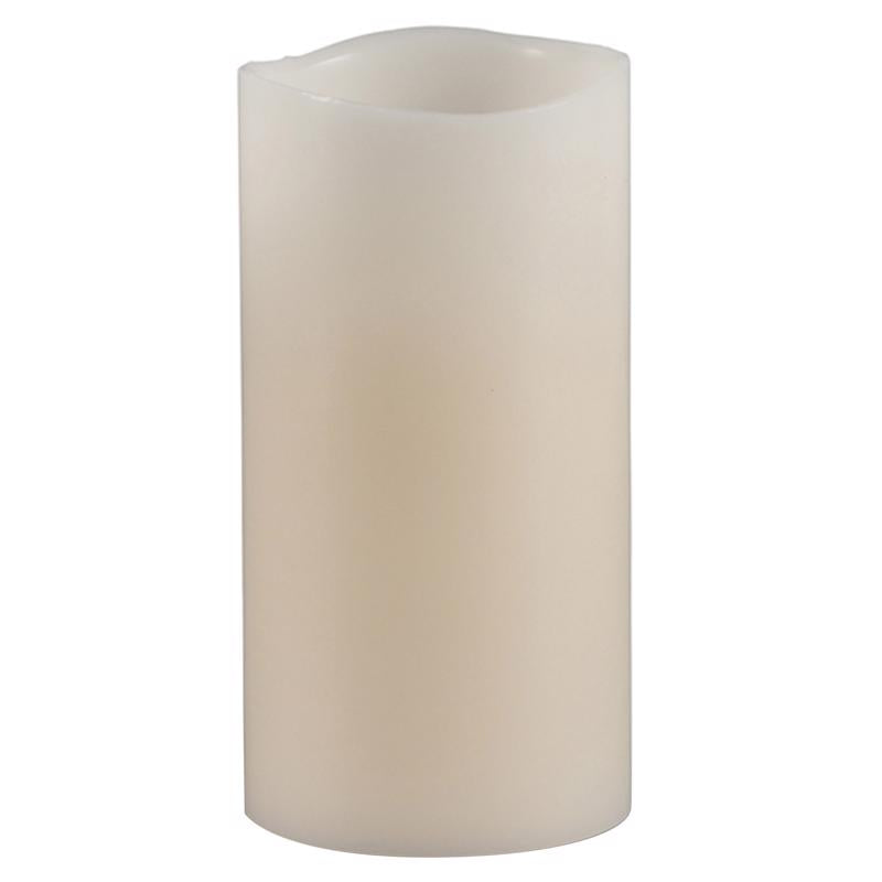 EVERLASTING GLOW - Everlasting Glow Bisque Vanilla Scent Wavy Edge Pillar Flameless Flickering Candle [33076]