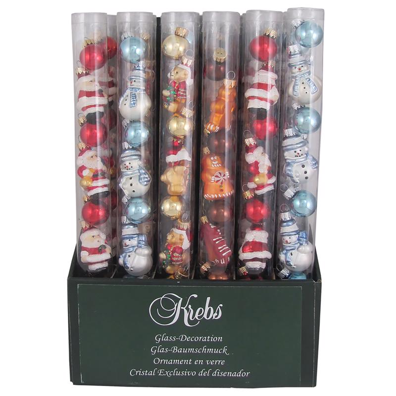 CHRISTMAS BY KREBS - Christmas by Krebs Multicolored Mini Figural/Ball Tube Displayer Ornaments - Case of 18