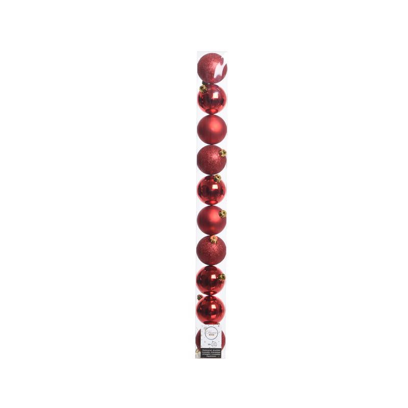 DECORIS - Decoris Red Shatterproof Baubles Ornaments 2 in. - Case of 16