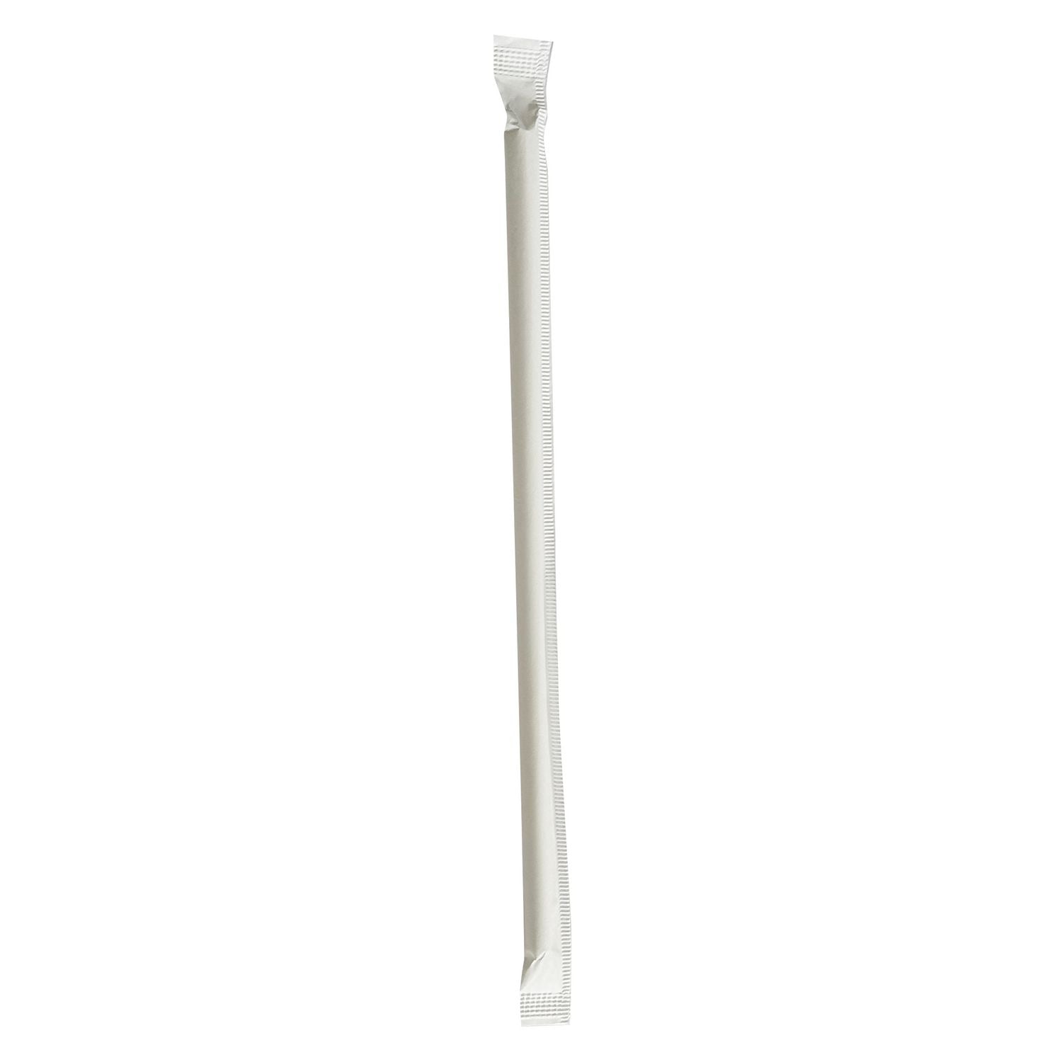 Wrapped Jumbo Paper Straws, 7.75", Paper, White, 320/Pack, 4 Packs/Carton