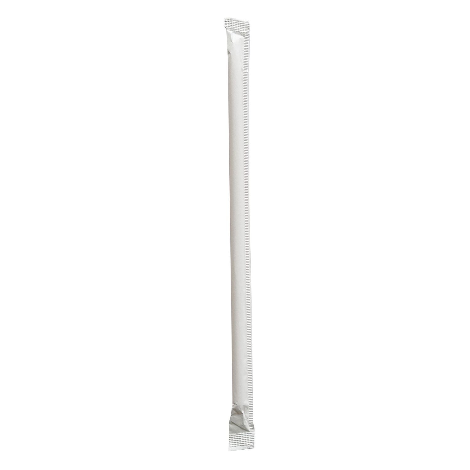 Wrapped Giant Straws, 7.75", Polypropylene, Red/White Striped, 300/Pack, 24 Packs/Carton