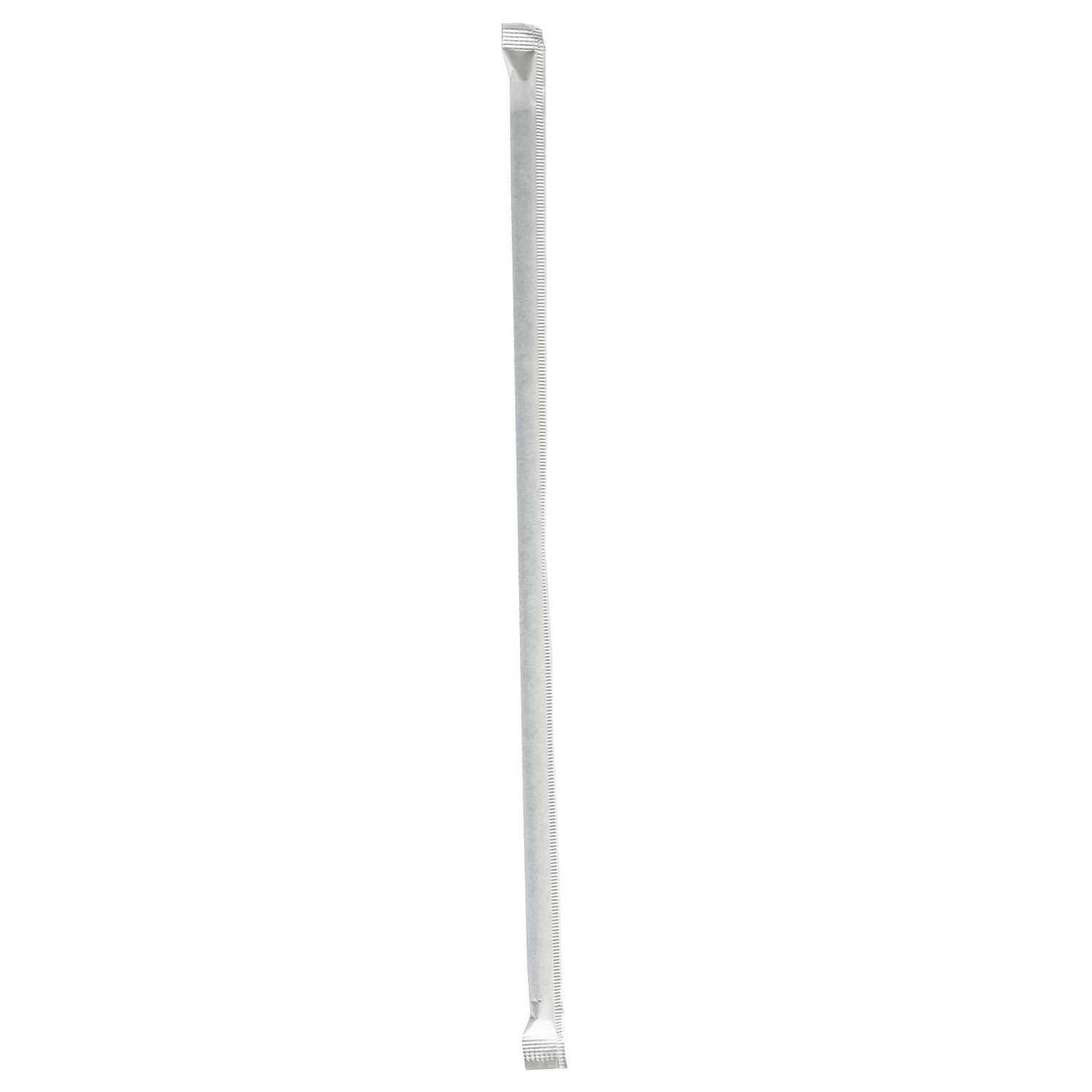 Wrapped Giant Straws, 10.25", Polypropylene, Black, 300/Pack, 4 Packs/Carton