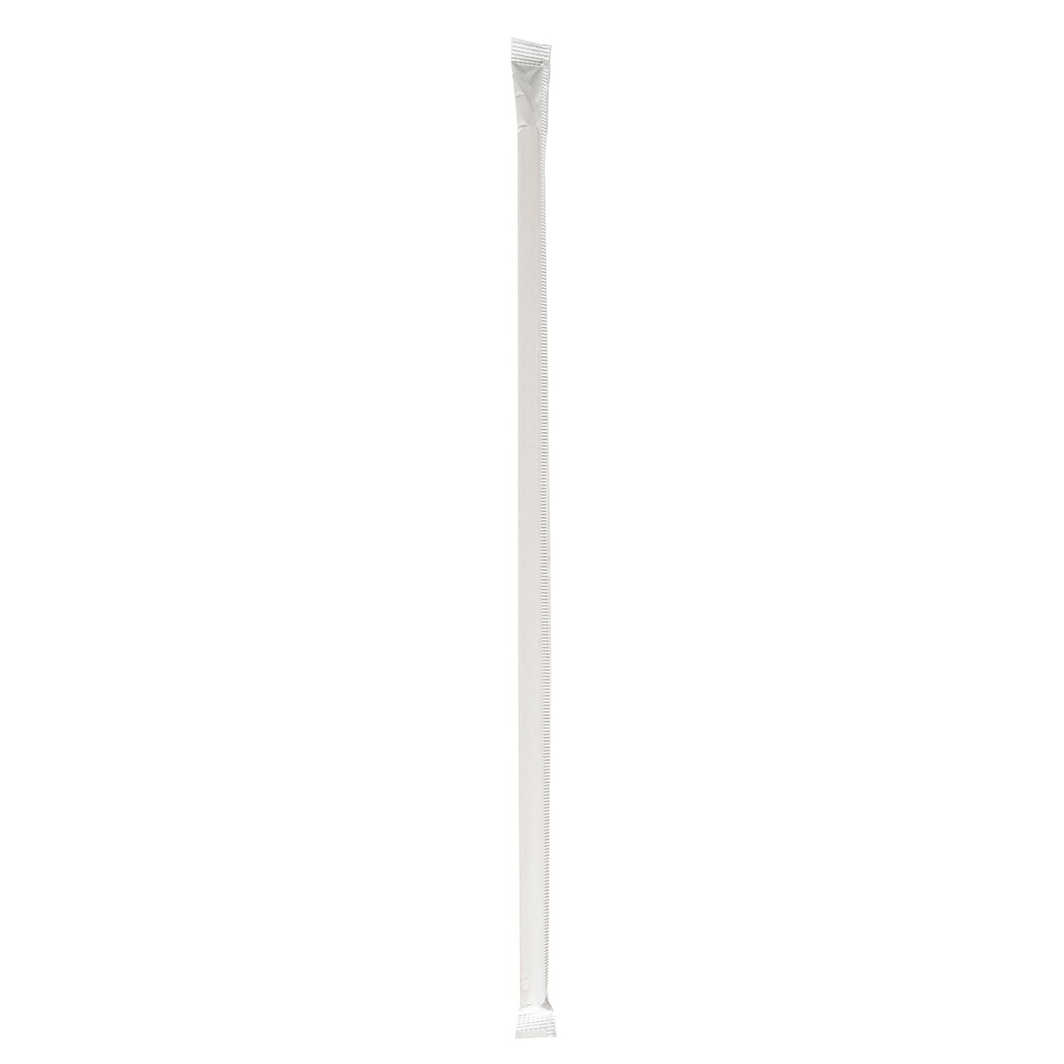 Wrapped Jumbo Straws, 10.25", Polypropylene, Red/White Striped, 500/Pack, 4 Packs/Carton