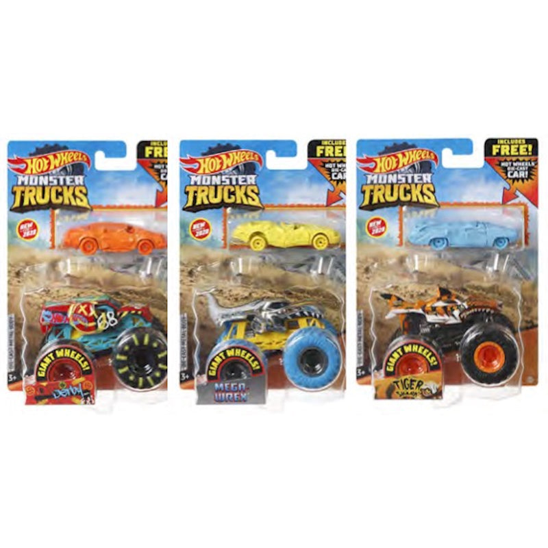 HOT WHEELS - Hot Wheels Monster Trucks Die Cast Assorted - Case of 8