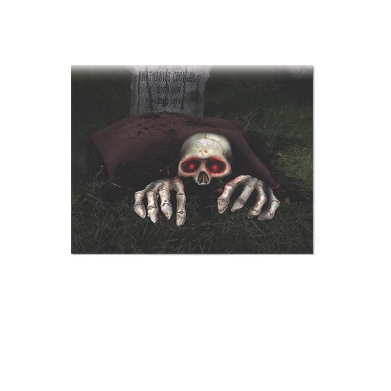 FUN WORLD - Fun World 7.25 in. Lite Up Skele-Peeper Grave Breaker Halloween Decor