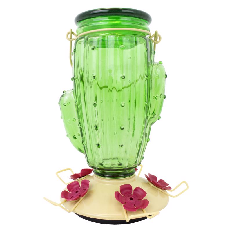 PERKY-PET - Perky-Pet Hummingbird 32 oz Glass/Metal Cactus Top-Fill Bird Feeder 5 ports - Case of 2