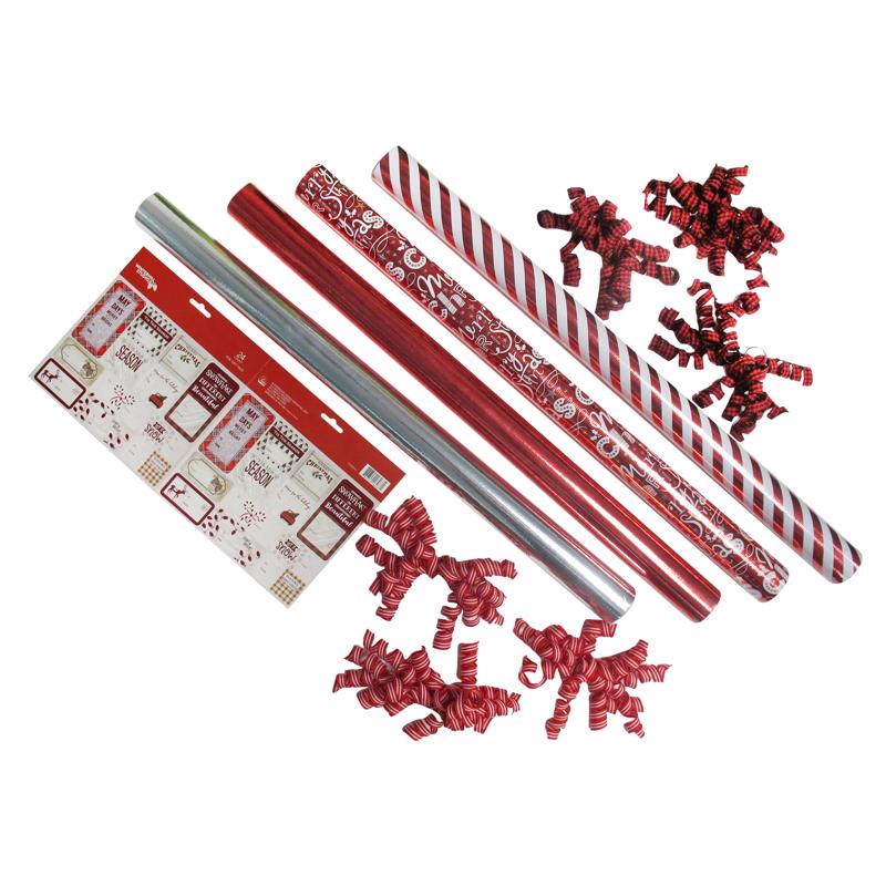 PAPER IMAGE - Paper Image Assorted Holiday Gift Wrap Kit - Case of 6