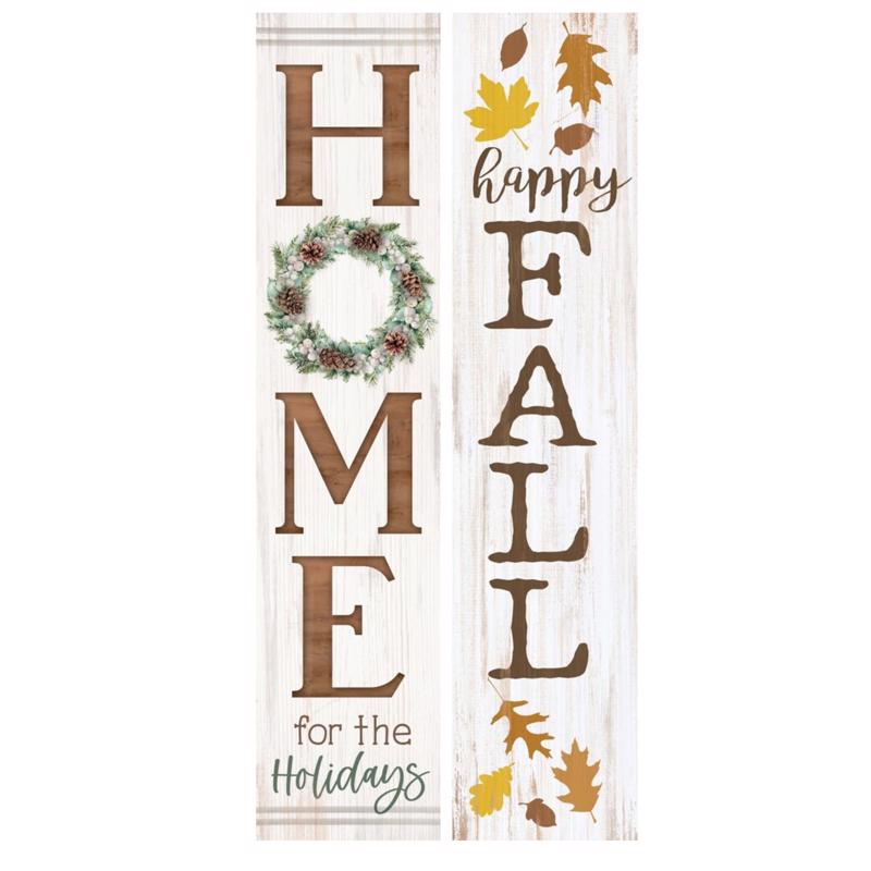 P GRAHAM DUNN - P Graham Dunn Assorted Home For The Holliday/Happy Fall Porch Sign 43.75 in. - Case of 4