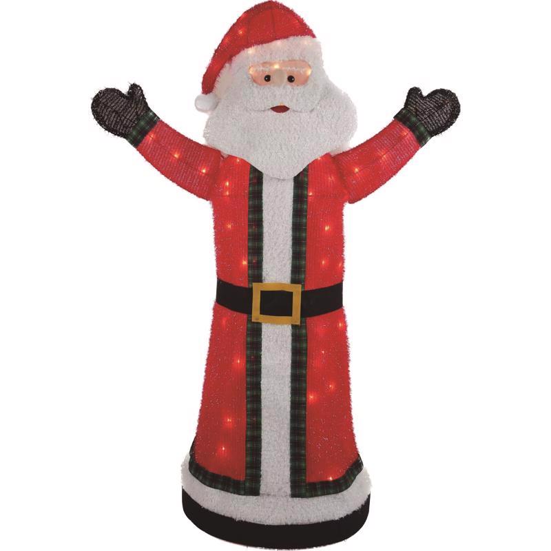 CELEBRATIONS - Celebrations Tinsel Santa 4.75 ft. Yard Decor