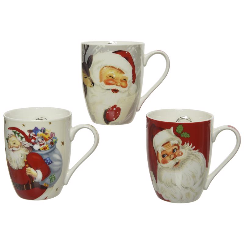 DECORIS - Decoris Multicolored Santa Mug 3.94 in. - Case of 36
