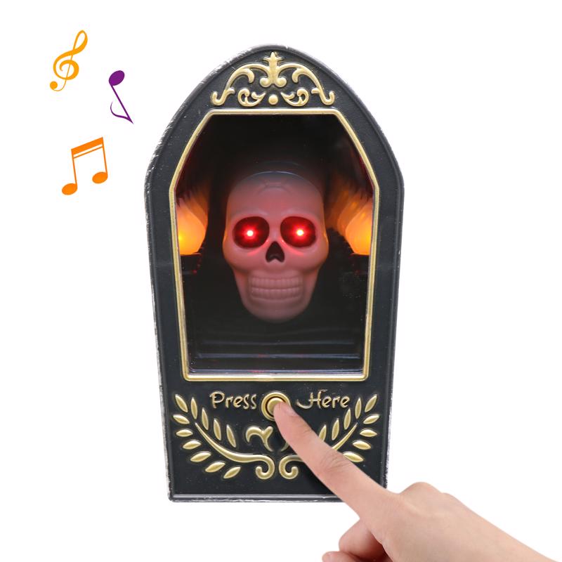 OCCASIONS - Occasions 7.25 in. Infinity Mirror Skull Mirror Greeter Halloween Decor