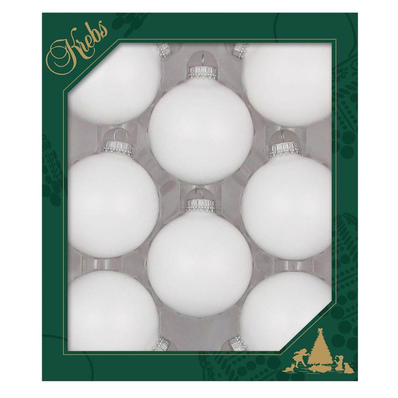 CHRISTMAS BY KREBS - Christmas by Krebs Classic White Velvet Ball Ornaments 3 in. - Case of 12