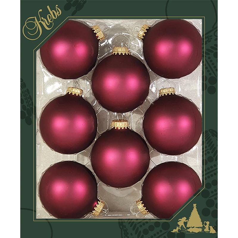 CHRISTMAS BY KREBS - Christmas By Krebs Garnet Velvet Ball Ornament 2-5/8 in. - Case of 12