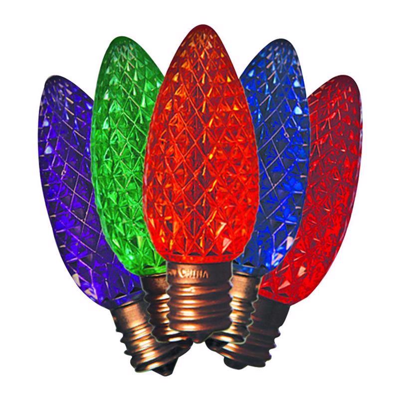 HOLIDAY BRIGHT LIGHTS - Holiday Bright Lights LED C9 Multicolored 25 ct Replacement Christmas Light Bulbs [25LEDFC9TMUTWA]