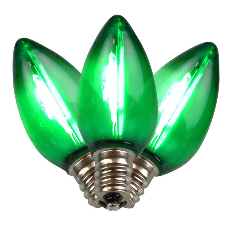 HOLIDAY BRIGHT LIGHTS - Holiday Bright Lights LED C7 Green 25 ct Replacement Christmas Light Bulbs [BU25FLDSC7-TGRA]